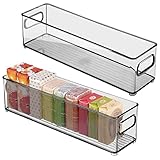 mDesign Slim Storage Bin with Built-in Handles for Organizing Soap, Body Wash, Shampoos, Lotion,...