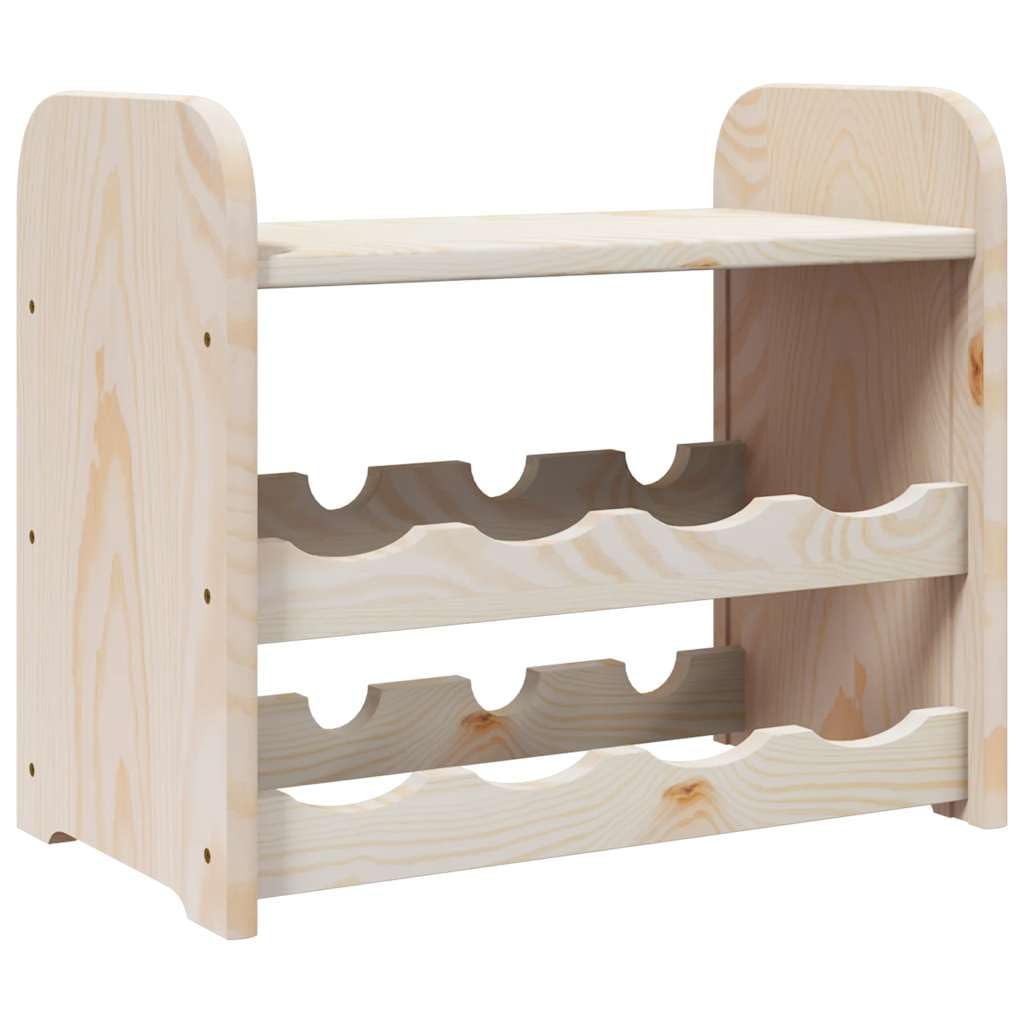 Weinregal mit Oberplatte aus massivem Kiefernholz, 43 x 25 x 37 cm, Flaschenregal für 8 Flaschen, Lagerung in Küche, Keller, Bar, Speisekammer und Esszimmer