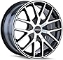 TOUREN TR60 Black/Machined Face/Black Ring Wheel with Alloy Steel (16 x 7. inches /100 x 100 mm, 42 mm Offset)