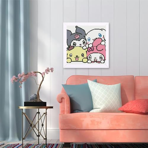 Image of JAKI Diamond Art Painting Kits for Adults-Cartoon Diamond Art for Adults,Full Drill Diamond Art Kits for Gift Home Wall Decor(14x14inch)
