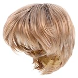 COLLBATH Kurzperücke von Frauen Kurzhaarperücken für Damen gerade synthetische Faserperücken kurze Haarperücke Damenperücken für Senioren Kurzperiere der Frauen Carney