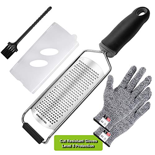 Knendet Fine Cheese Grater & Lemon Zester with Premium Stainless Steel,PRO Handheld Kitchen