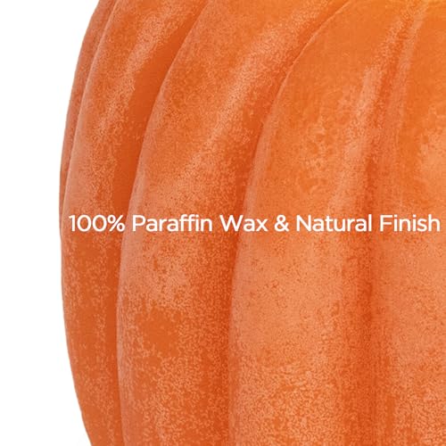 Image of Fall Decorations for Home - Fall Decor - Flickering Flameless Wax Pumpkin LED Candle with Timer Remote Control- Thanksgiving Gifts - Autumn Farmhouse Rustic Harvest Decor for Tiered Tray Table Indoor