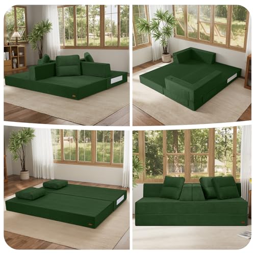 Image of COMAX Futon Sofa Bed, Convertible Sofa Bed, Folding Boneless Couches | Boneless Couch for living room, Fold Out Small Foldable Loveseat Floor Sleeper Mattress Lounge Space‑Saving, Queen 79 inch