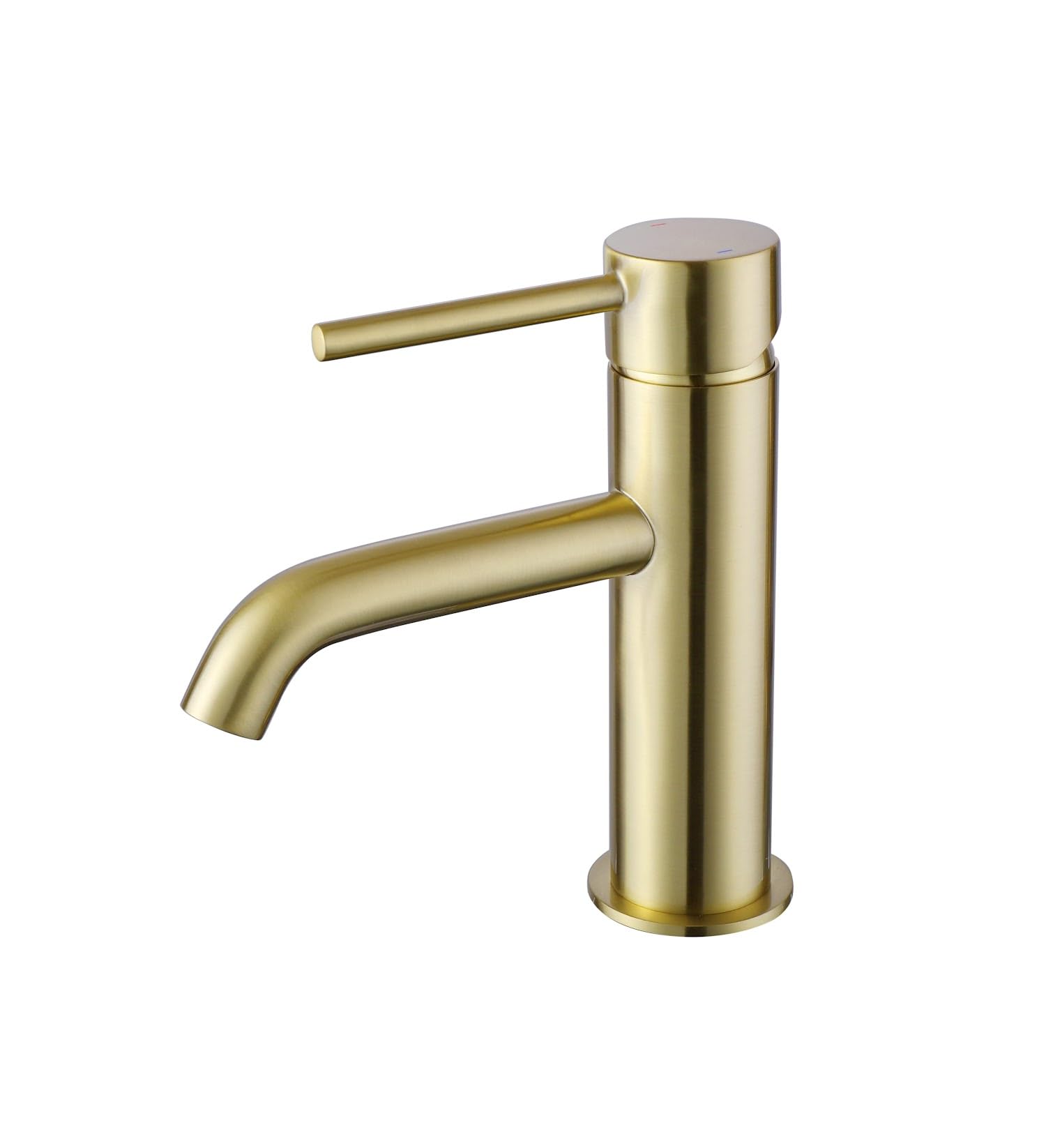 Architeckt Brushed Brass Architeckt® Boden Bathroom Basin Sink Mixer Tap Modern Mono Round Single Lever Handle Faucet For Sinks,