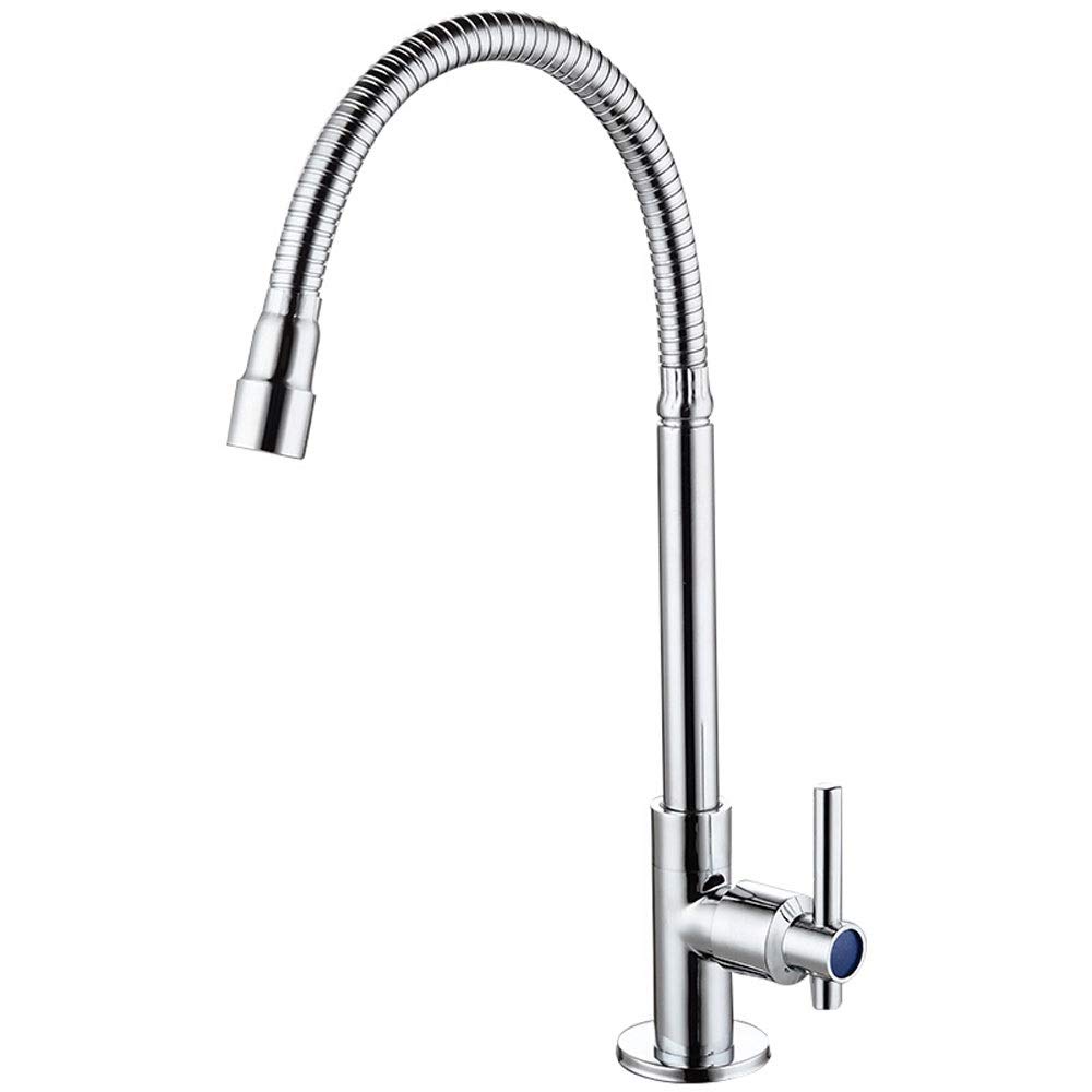Mixer Tap WOOMD Modern Kitchen Sink Mixer Taps with Swivel Spout Chrome Brass/Copper Single Lever Tap with UK Standard Fittings Bathroom Faucet Chrome 360 Degree Rotation Taps(Alloy/Copper)