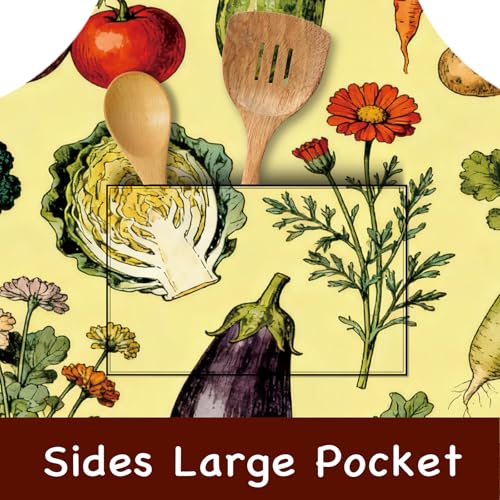 Image of Nuxovilar Cute Cooking Kitchen Apron, 26.77 * 30.7 Inches, Essential for Kitchen Cooking, Baking, Festive Gatherings