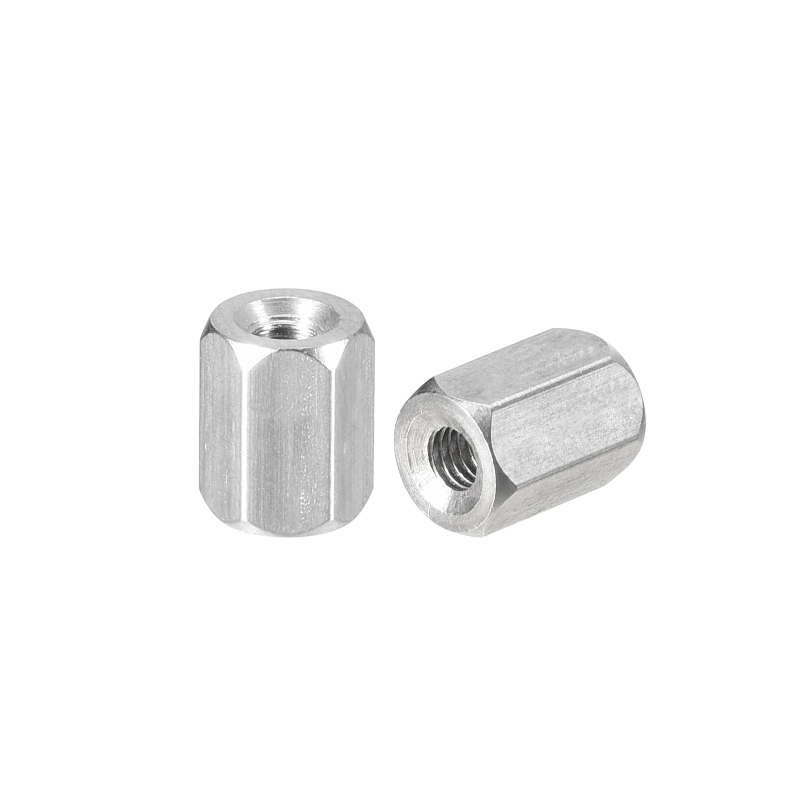 uxcell M3 x 0.5-Pitch 8mm Length Coupling Nuts, 10pcs 304 Stainless Steel Metric Hex Rod Coupling Nuts