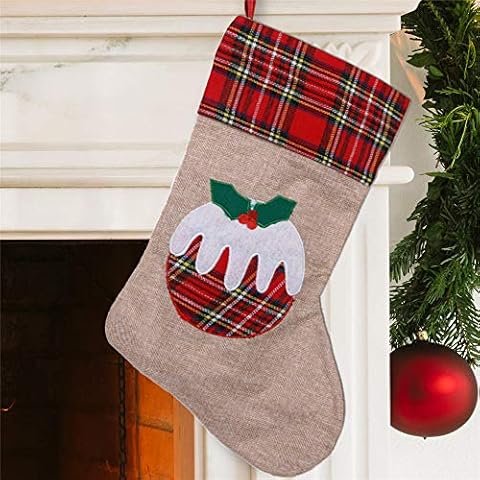 SHATCHI Large Christmas Pudding Stocking Cover