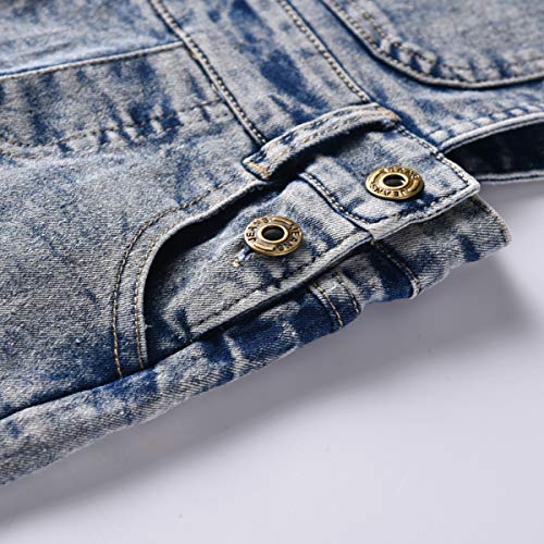 Image of KIDSCOOL SPACE Baby Little Girl Jean Overalls,Big Ripped Denim Shortall
