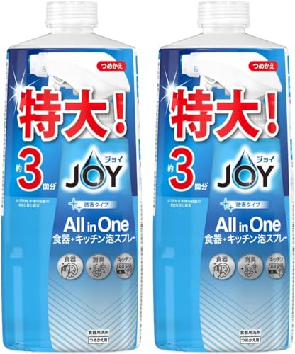 【まとめ買い】 ジョイ オールインワン 泡スプレー 食器用洗剤 微香 詰め替え 3回分 690mL × 2個