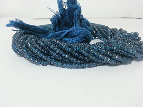 London Blue Topaz Faceted Rondelle Beads Strand, Topaz Beads, Blue Topaz Beads, Blue Topaz Rondelle, London Blue Beads, London Topaz