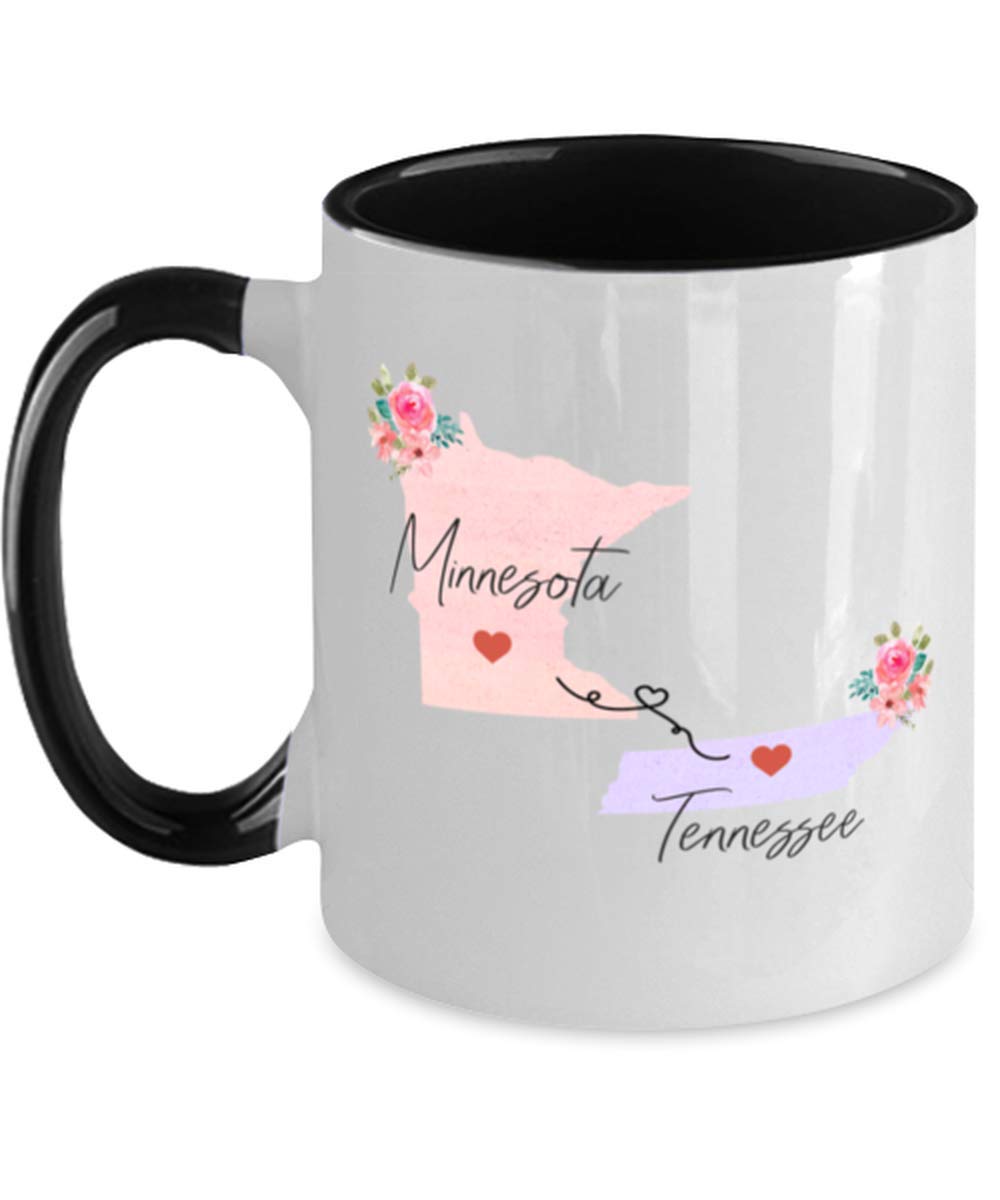 Christmas Unique Gifts for Friends, Thoughtful Gifts from Family, Minnesota Tennessee Long Distance Coffee Mug