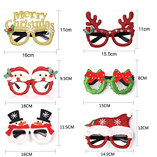 CTForest Pack of 12 Christmas Glasses, Creative Christmas Glasses Party, Christmas Tree Reindeer Party Glasses - Image 4