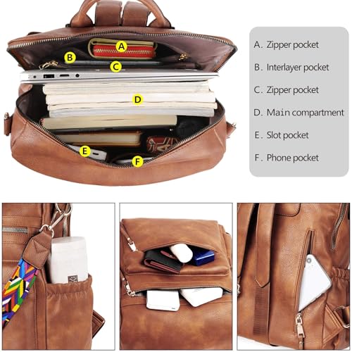 Image of Women's Fashion Backpack Purse for Women Leather Multipurpose Design Ladies Shoulder Bag Travel bag Satchel Handbags
