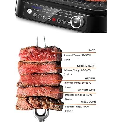 Kontaktgrill, Intelligenter Elektrogrill 2100W | 8 voreingestellte Grillprogramme | Überback-Funktion | Abnehmbare… – Bild 3