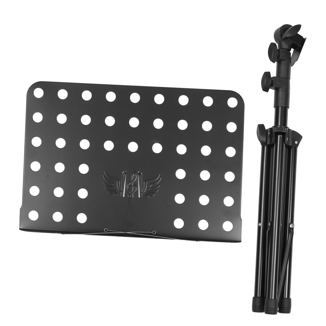 Hemobllo Atril de Partituras Portátil Negro Plegable Trípode Estable Ajustable para Partituras Grandes, Soporte de Música para Guitarra, Violín y Piano en Ensayos y Actuaciones