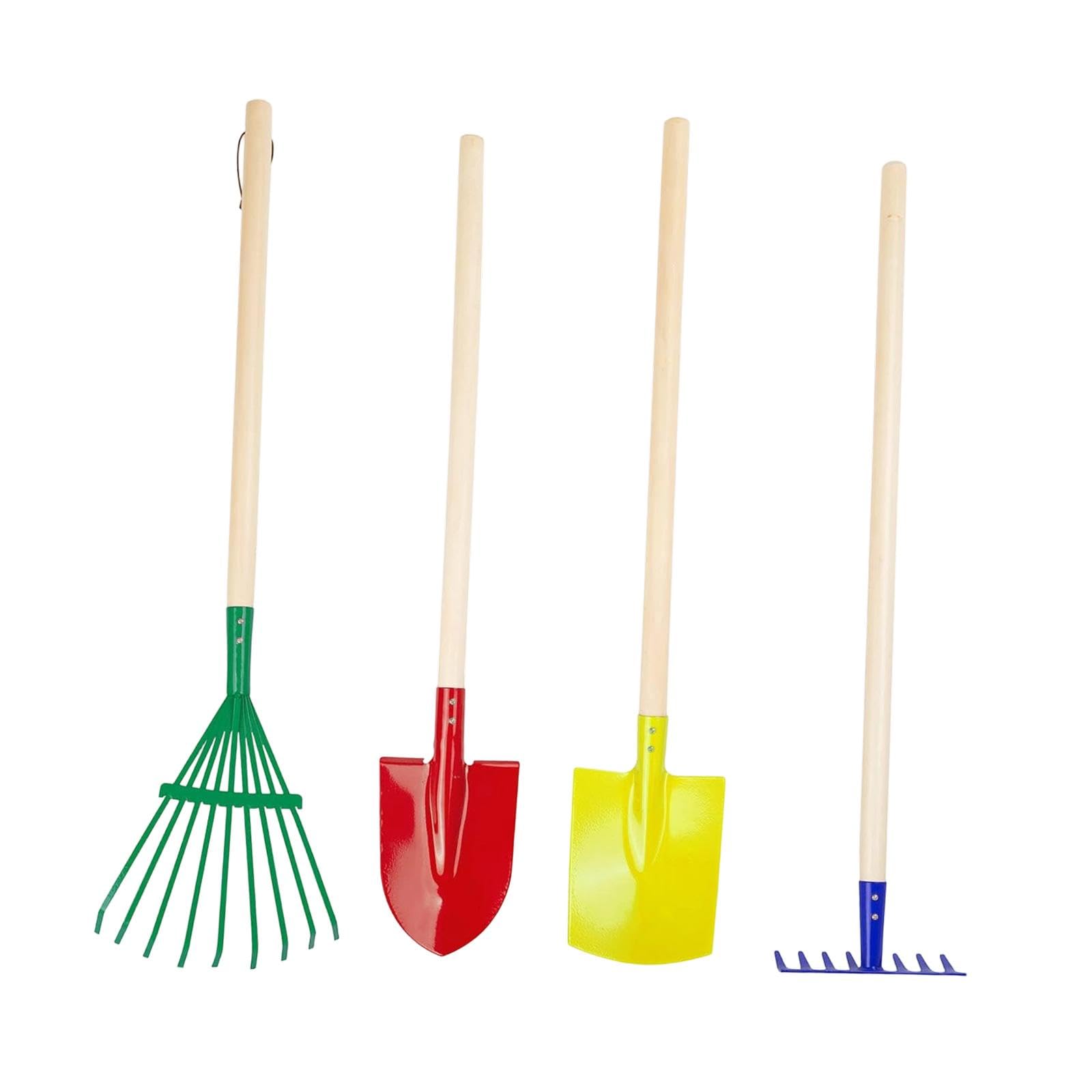Sharplace Juego de 4 Herramientas de Jardinería para Niños, Juguete con Punta de Acero Resistente, Pala Y Rastrillo Multicolores.