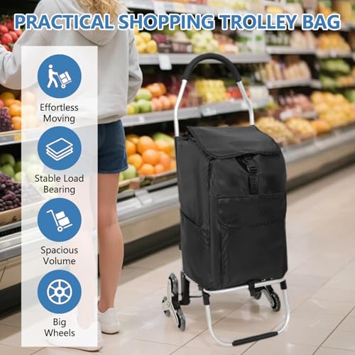 Carretilla plegable para compras con bolsa impermeable miniatura 3