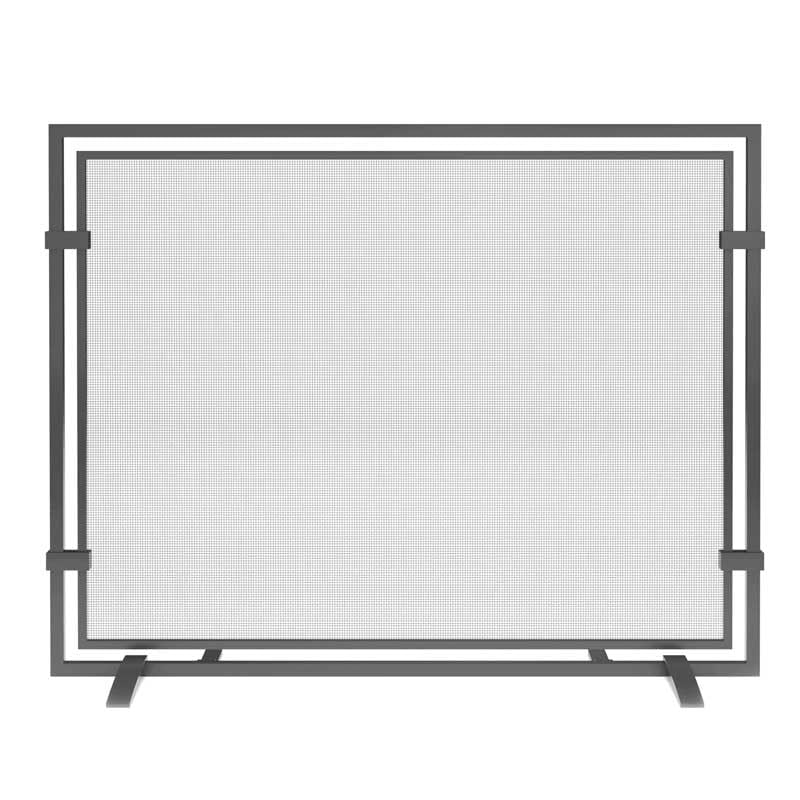 PilgrimHome & Hearth 18251 Sinclair Single Panel Fireplace Screen, Natural Iron 39”W x 31”H, 21 Lbs