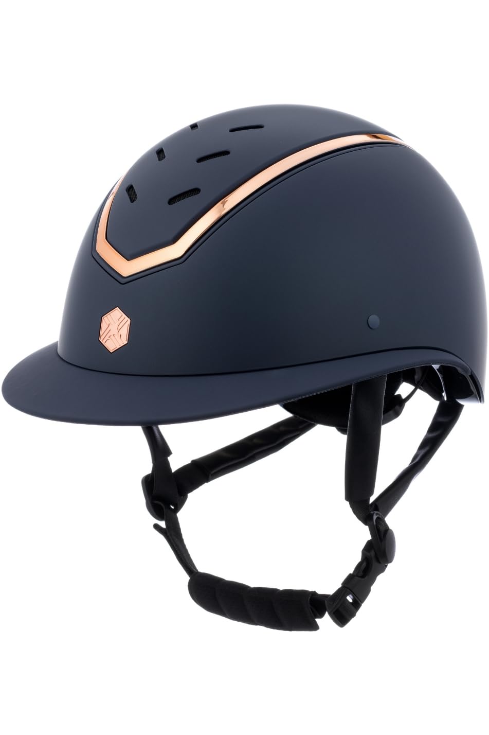 Charles Owen Kylo Wide Peak Riding Helmet - Navy Matte/Rose Gold