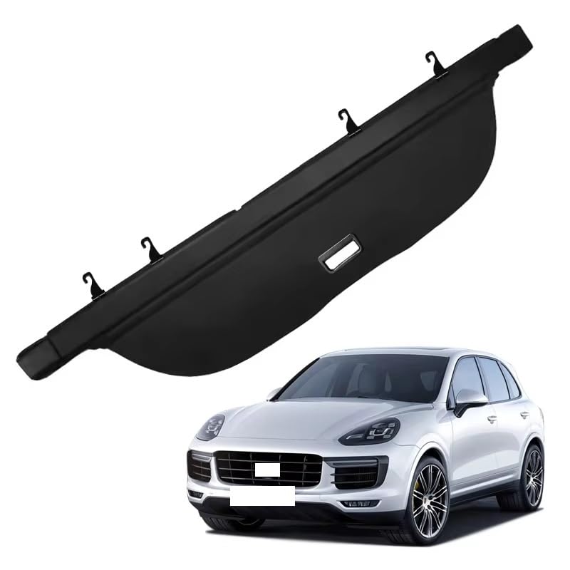 Cubierta de carga para Cayenne 2011-2017 maletero retráctil de lona negra impermeable 3