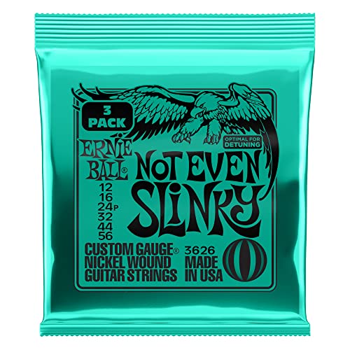 Ernie Ball Not Even Slinky Nickel Wound Electric Guitar Strings 3-Pack - 12-56 Gauge, Not Even (12-56)