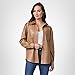 PAIGE Womens Mattie Shacket Oversized Vegan Leather Patch Pockets in Toffee Bronze Blouse, Toffee Bronze, Large US