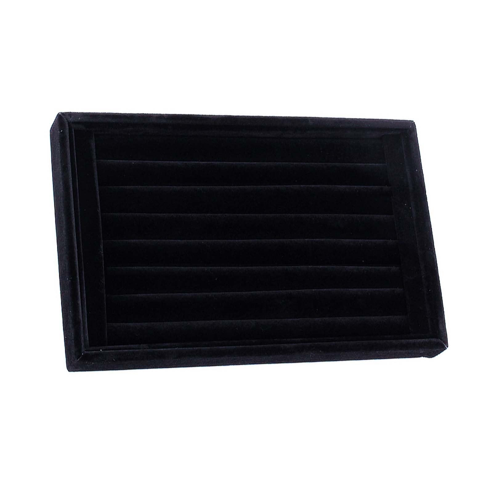 Yosoo Ring Velvet Jewellery Display Box Cufflinks Storage Tray Case Holder Organizer (Black)