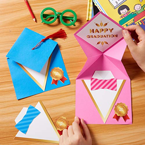 Kit de material de artesanato para cartão de formatura infantil da Amosfun 6 peças, chapéu feito à m