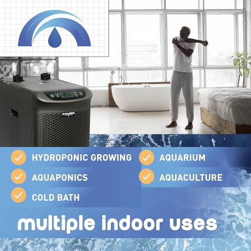 Image of Active Aqua 0.10 HP Water Chiller with Boost | Cold Plunge & Ice Bath Cooler | Digital Temp Control | Fresh & Salt Water, Hydroponics, Aquariums | 10-40 Gal