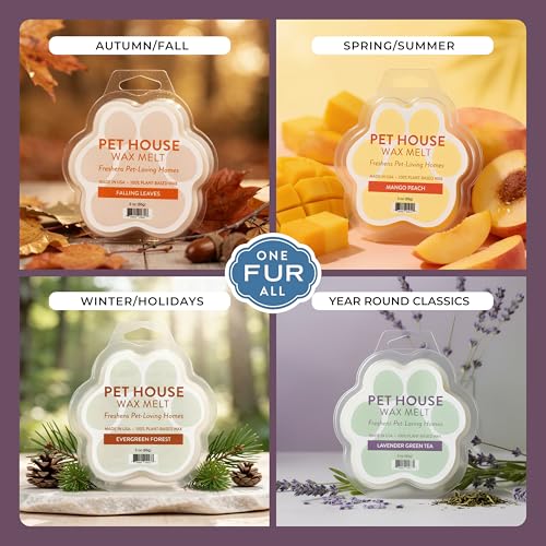 Image of One Fur All Pet House Spring and Summer Wax Melts for Pet Odor, Natural, Plant Based Soy Wax Melts, Long Lasting Fragrance for Fresh Smelling Homes, Blackberry Tea