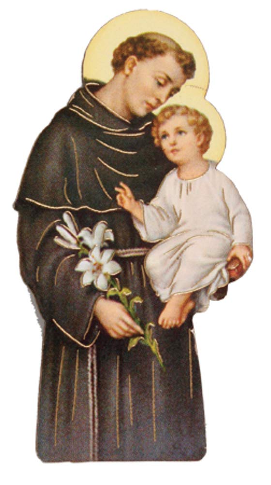 Sacra Famiglia Saint Anthony & Baby Jesus - Wooden Fridge Magnet