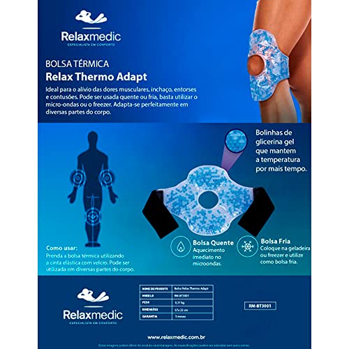 Bolsa Térmica Gel Compressa Quente e Fria - Relax Thermo Adapt para Contusões e Relaxamento - Relaxm