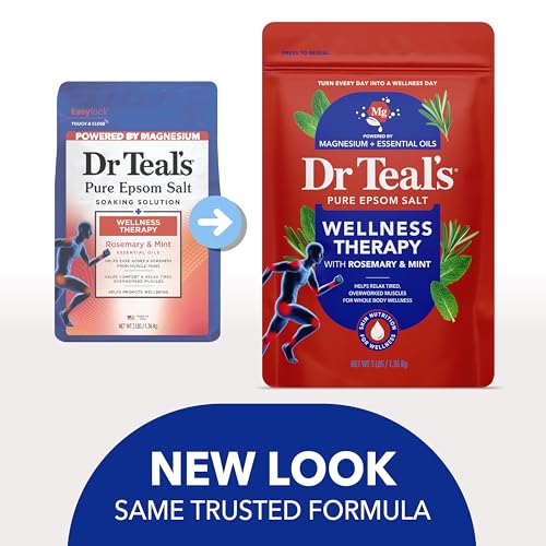 Dr Teal's Epsom Salt Magnesium Soak, Wellness Therapy with Rosemary & Mint, 3 lbs - image 3