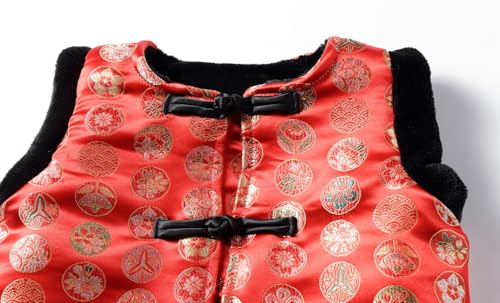 LittleSpring Boys Girls Tang Vest Fleece Lined Chinese New Year Sleeveless Jacket3