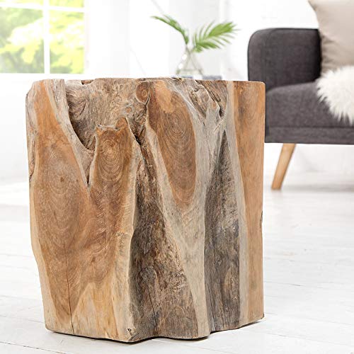 CAGÜ Rarität & Unikat Baumstamm Sitzhocker PUNA Teakholz 40cm x 30cm