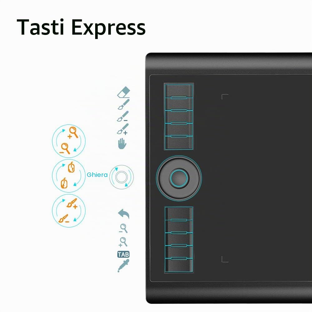 GAOMON M10K PRO 10 Pollici Tavoletta Grafica con Stilo AP32, Tavola Grafica per Disegno, Compatibile con Android/Windows/Mac, Adatta per l’Home Office e l’E-Learning