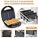 6 in 1 Waffle Iron Set, Panini Press Grill and Electric Sandwich Maker with Removable Non-Stick Plate, Ideal for Cooking Grilled Cheese, Tuna Melts, Burgers