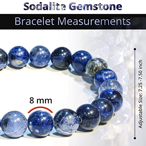 Image of ANAYA AGATE Healing Crystal Bracelet for Women and Men - 8mm Round Beaded Bracelet for Men and Women - Unisex Stretchy Gemstone Bracelet for Healing and Protection
