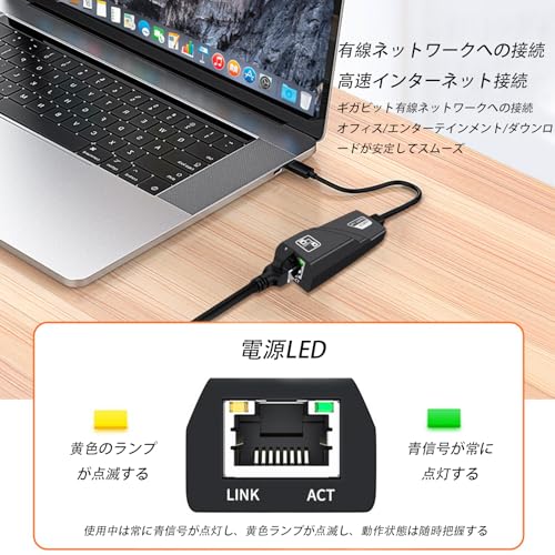 Akkerds USB LAN 有線LANアダプタ Switch 有線LAN USB 3.0 to RJ45 ギガビットイーサネット の商品画像 2
