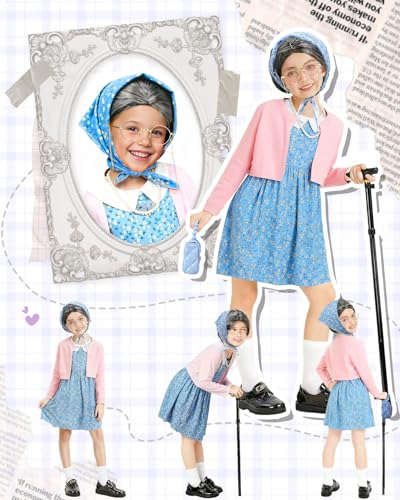 Disfraz de Abuela para Niñas Talla 110 Azul miniatura 2