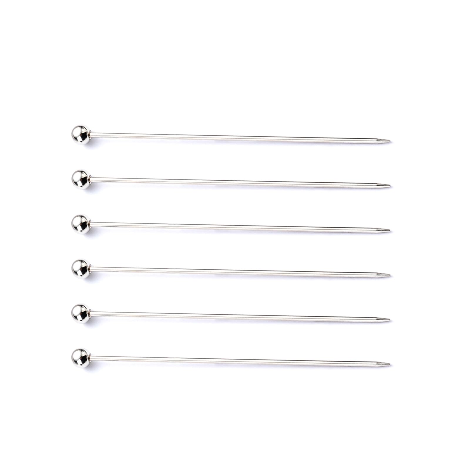 oringnat 6Pcs Stainless Steels Stick Practical Skewer Needle Reusable Cake Testing Needle Baking Tool