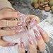 Extra Long STILETTO False Nails Pre-designed Curved Pink Marble Press On Nails Manicure Tips