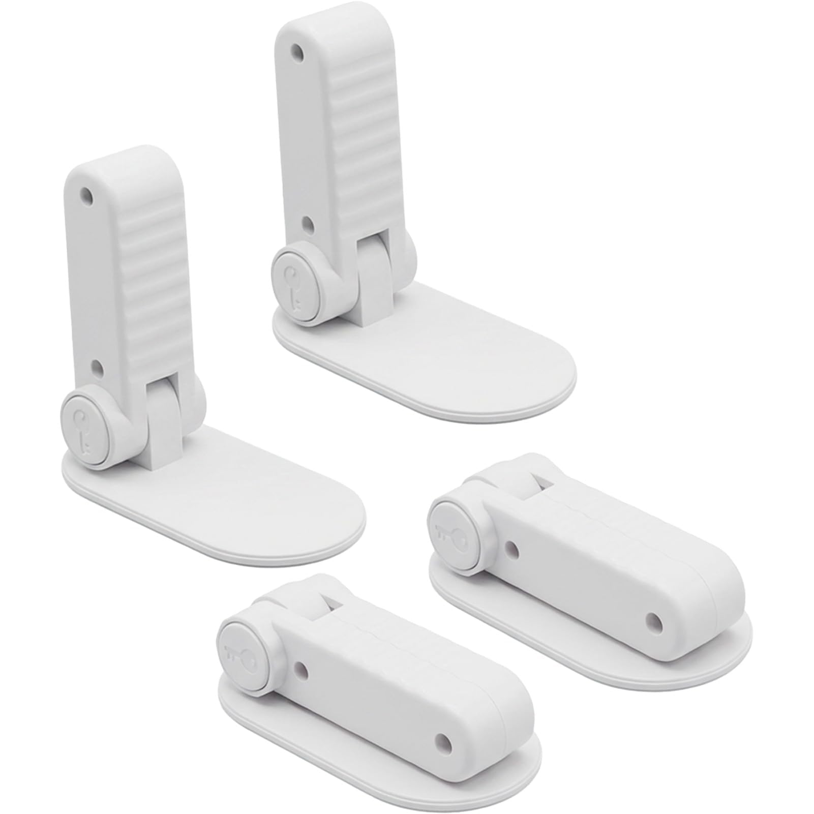 Door Lever Lock 4 Pack, Safety Door Handle Lock for Bedroom Bathroom, Easy Install No Drill Design, Adhesive Door Lock for Home Security, Childproof Alternative for Interior Doors White