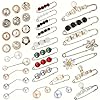 FAINCA 35 Piezas Imperdibles Broches Novia con Perlas de Imitación Broche de Perla para Mujer Imperdibles Grandes Disponible en Estilos Alfiler Plano Botón para Sujetar Cinturones Bufandas Chales