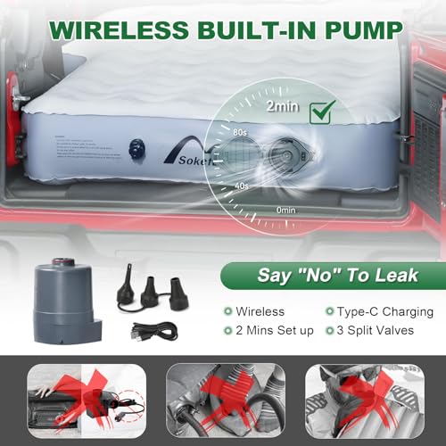 image for Sokeface 10inch Ultra Thick SUV Air Mattress Camping Bed, Air Mattress