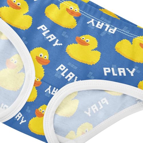 Little Girl Underwear Toddler Panties Kids Undies Yellow Duck Cartoon Soft Cotton Briefs 2T-8Y4