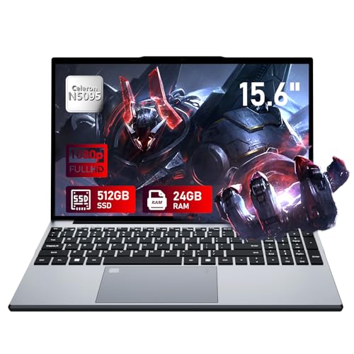 Portatile PC 15,6 pollici, Notebook 24GB RAM 512GB SSD processore
