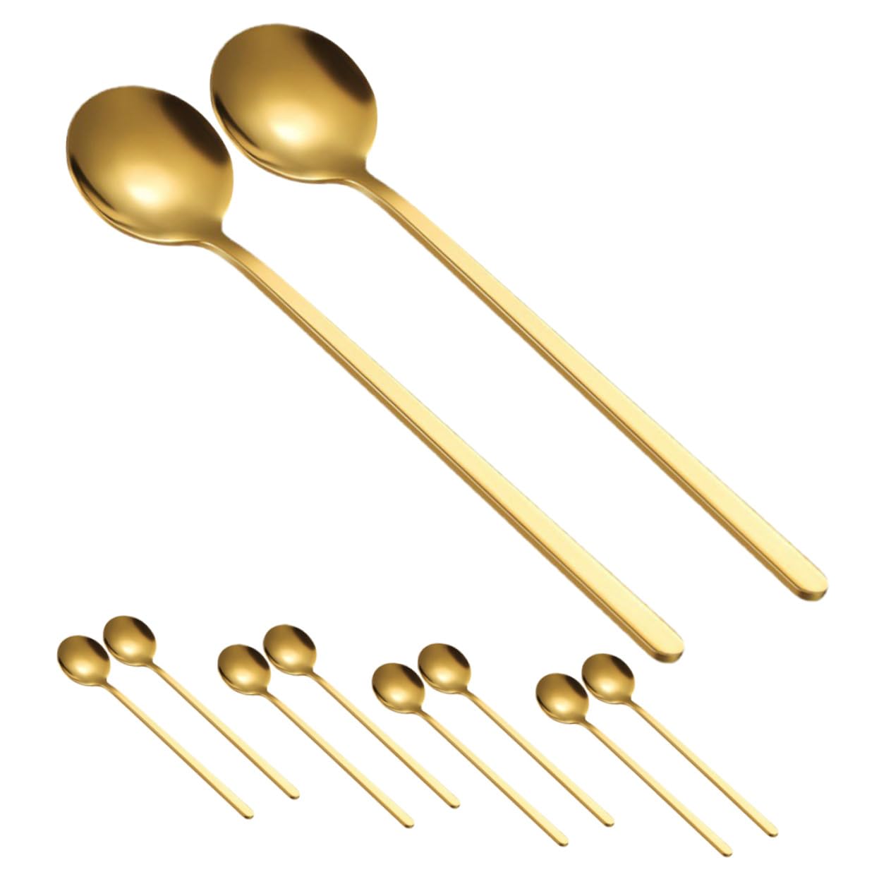 ABOOFAN 40 Schöpfkelle aus Edelstahl rostfreie Teelöffel dekorative Dessertlöffel rostfreie Stahllöffel Getränke Rührlöffel Teelöffel Geschirr Mischlöffel Rostfreier Stahl Golden